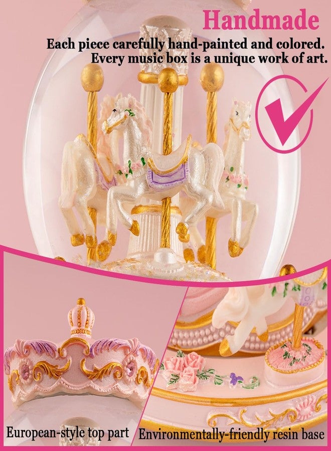 KISIVE You are My Sunshine Snow Globe Music Box Daughter Birthday Gifts for Women Girls Friend Sister, Christmas Xmas Valentine Snow Globe Granddaughter Carousel Horse Music Box Gifts - Image 3